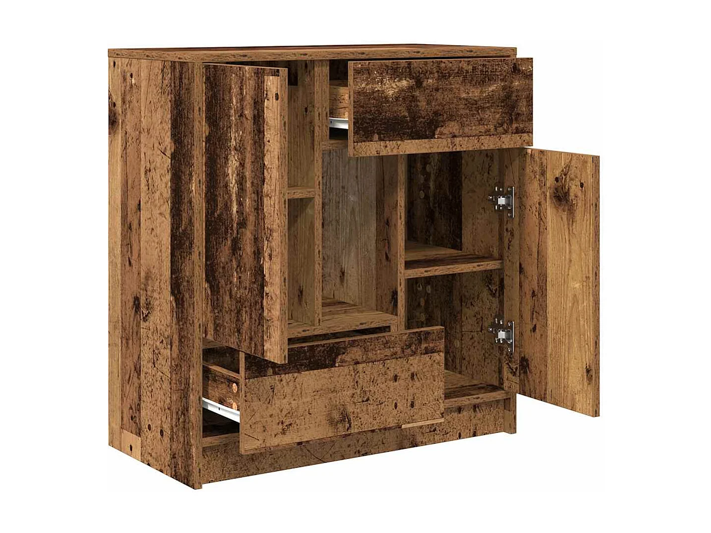 Buffet avec tiroirs et portes vieux bois 70,5x34x74,5 cm