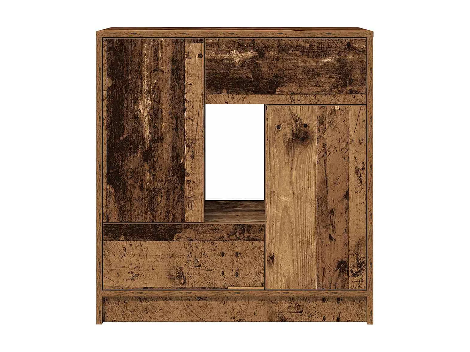 Buffet avec tiroirs et portes vieux bois 70,5x34x74,5 cm