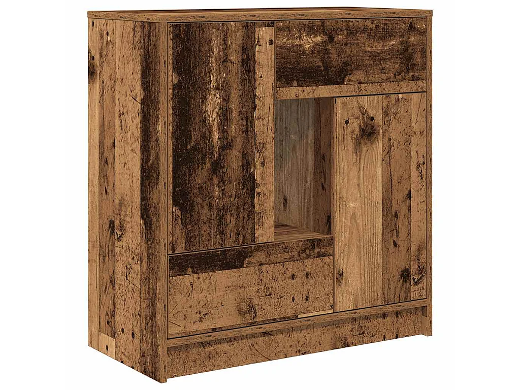 Buffet avec tiroirs et portes vieux bois 70,5x34x74,5 cm