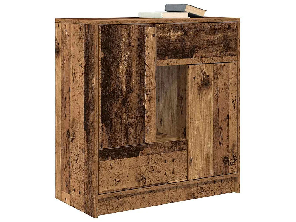 Buffet avec tiroirs et portes vieux bois 70,5x34x74,5 cm
