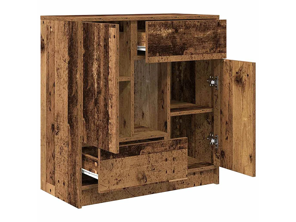 Buffet avec tiroirs et portes vieux bois 70,5x34x74,5 cm