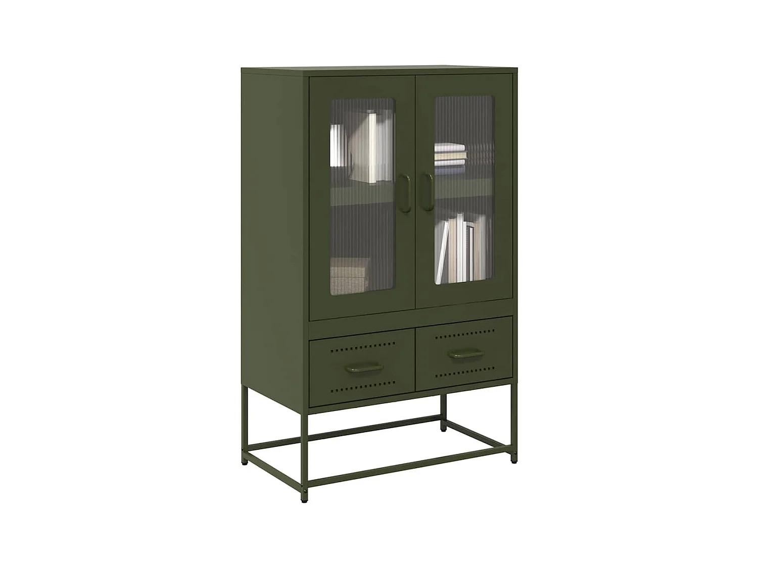 Buffet haut vert olive 68x39 x111,5 cm acier