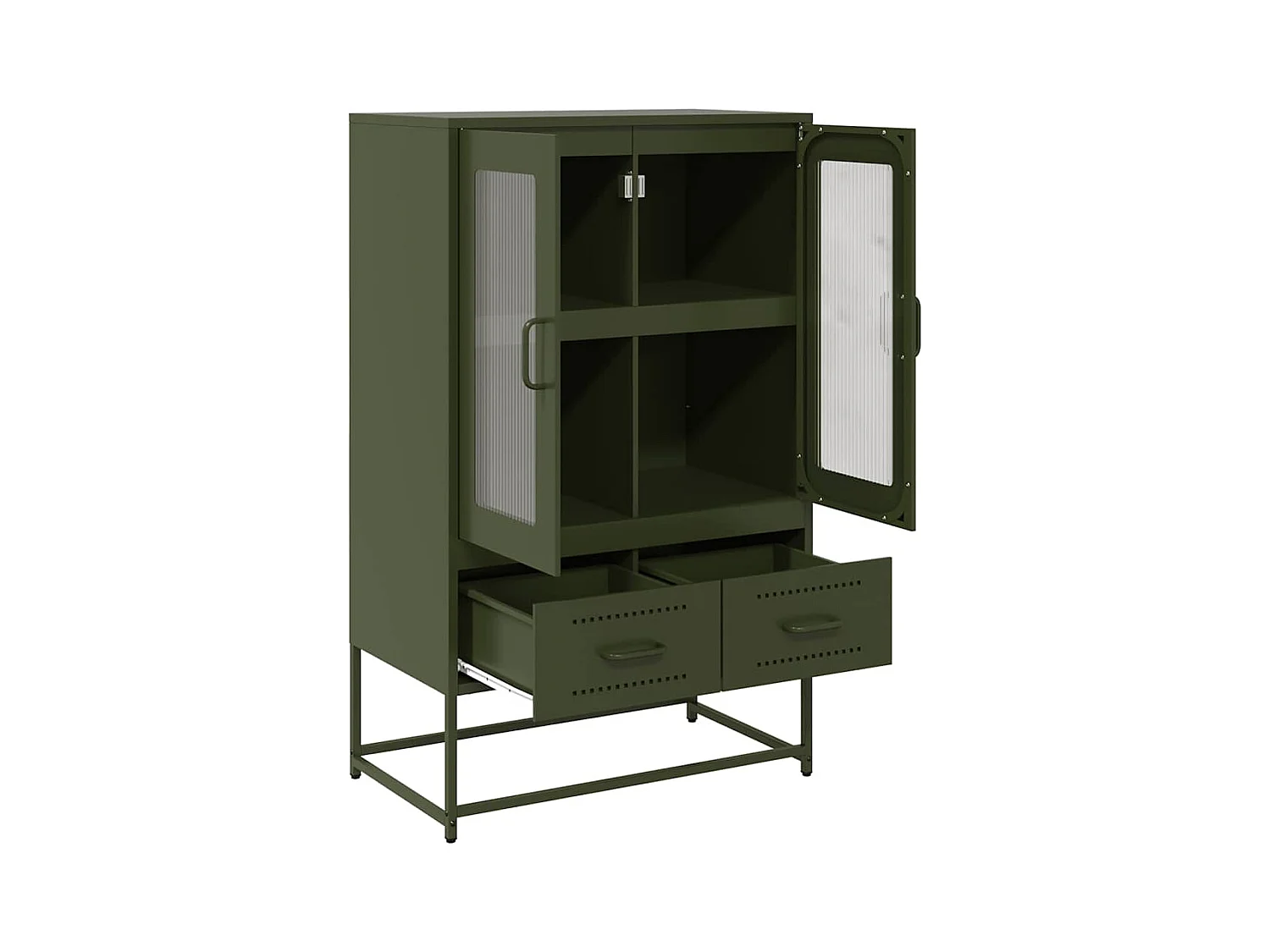 Buffet haut vert olive 68x39 x111,5 cm acier