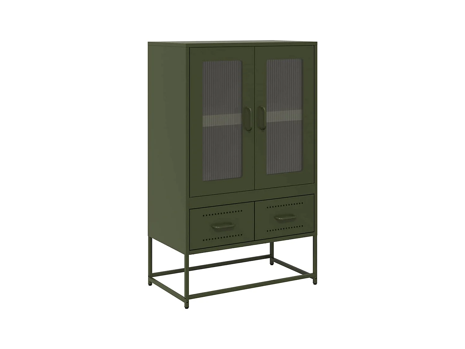 Buffet haut vert olive 68x39 x111,5 cm acier