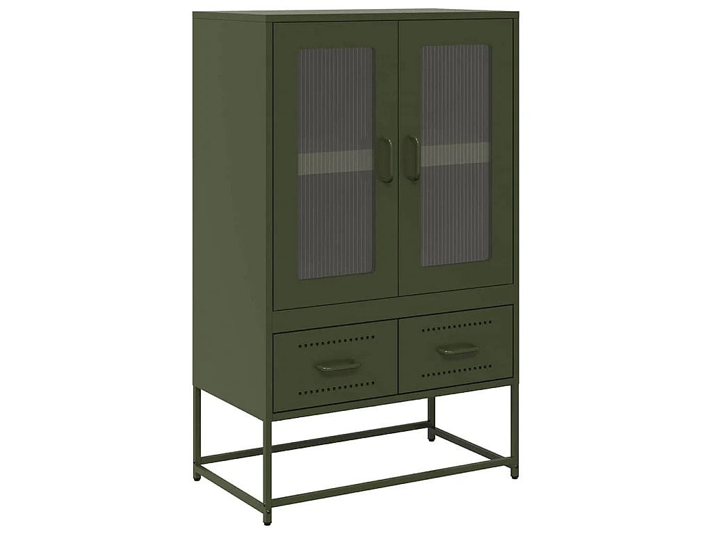 Buffet haut vert olive 68x39 x111,5 cm acier