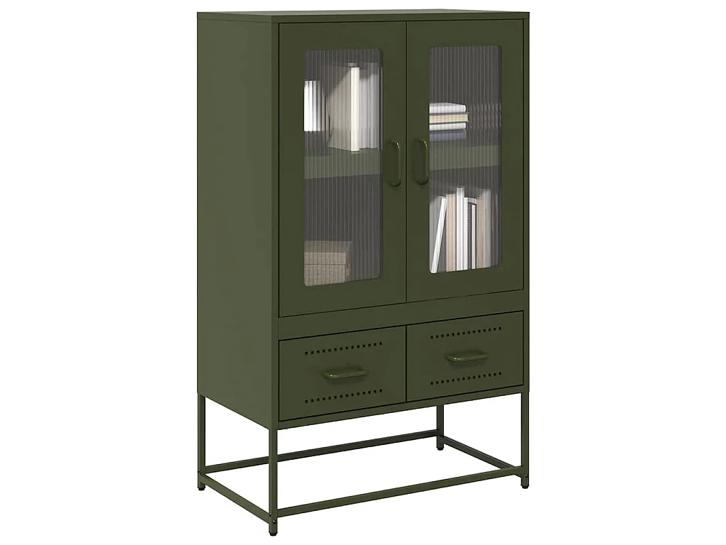 Buffet haut vert olive 68x39 x111,5 cm acier