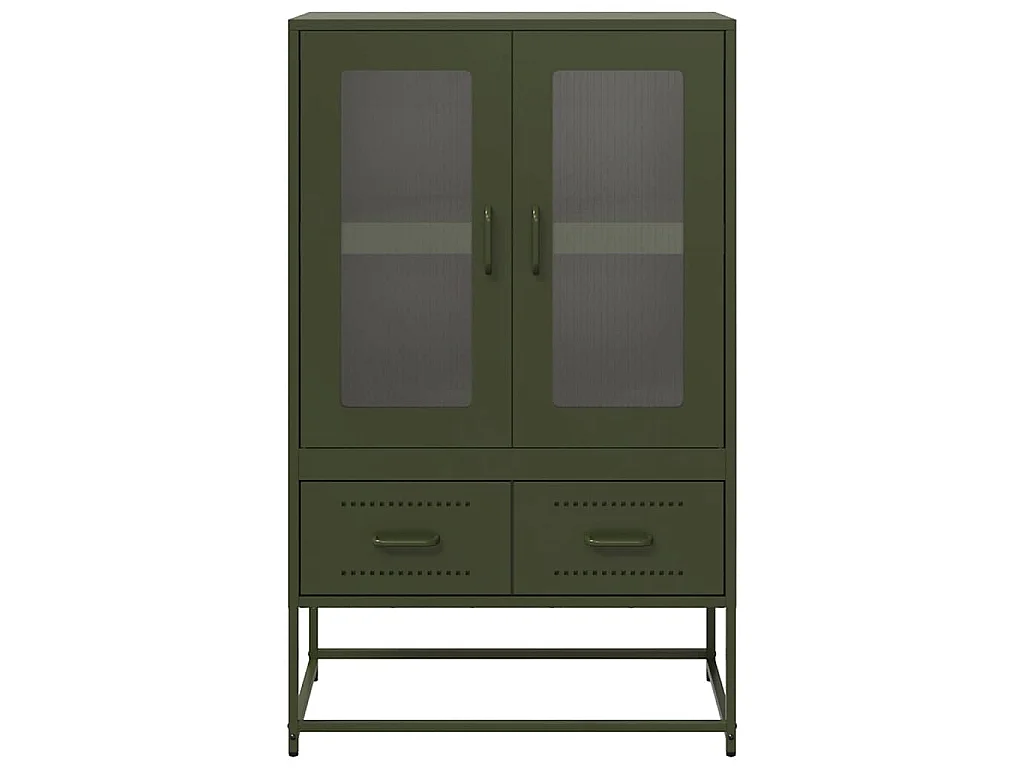 Buffet haut vert olive 68x39 x111,5 cm acier