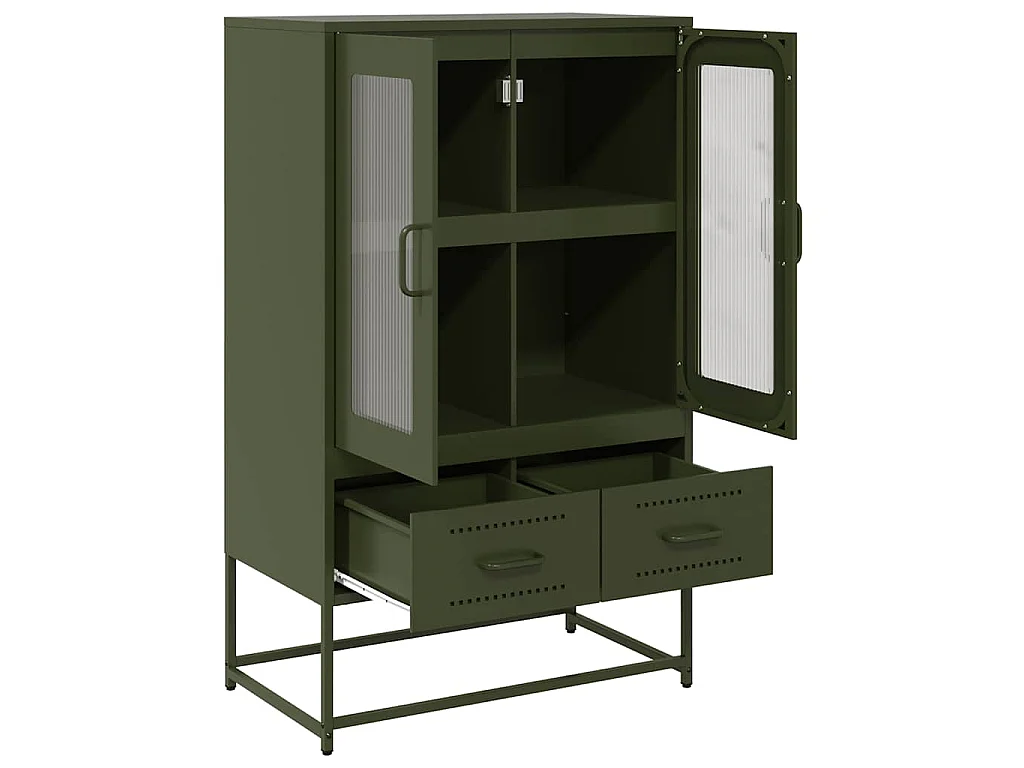 Buffet haut vert olive 68x39 x111,5 cm acier