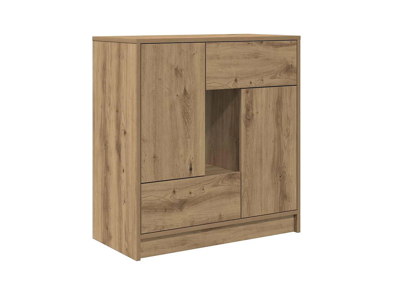 Buffet avec tiroirs et portes chêne artisanal 70,5x34x74,5 cm