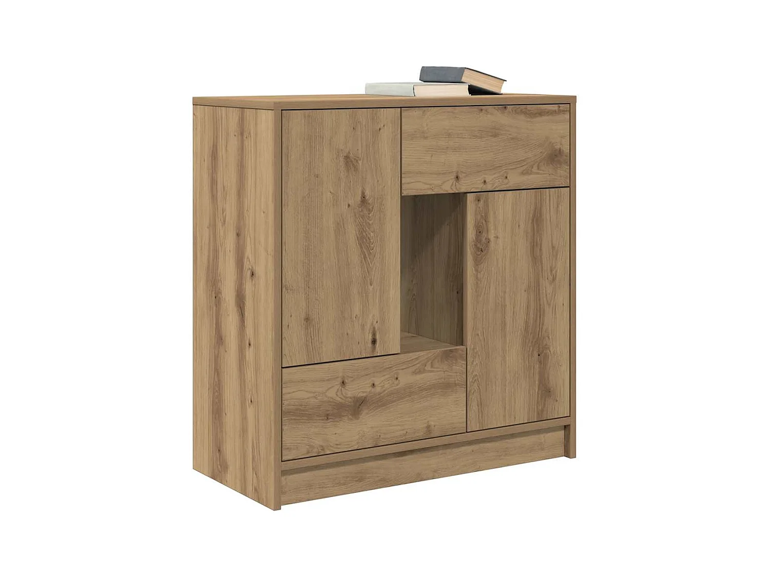 Buffet avec tiroirs et portes chêne artisanal 70,5x34x74,5 cm