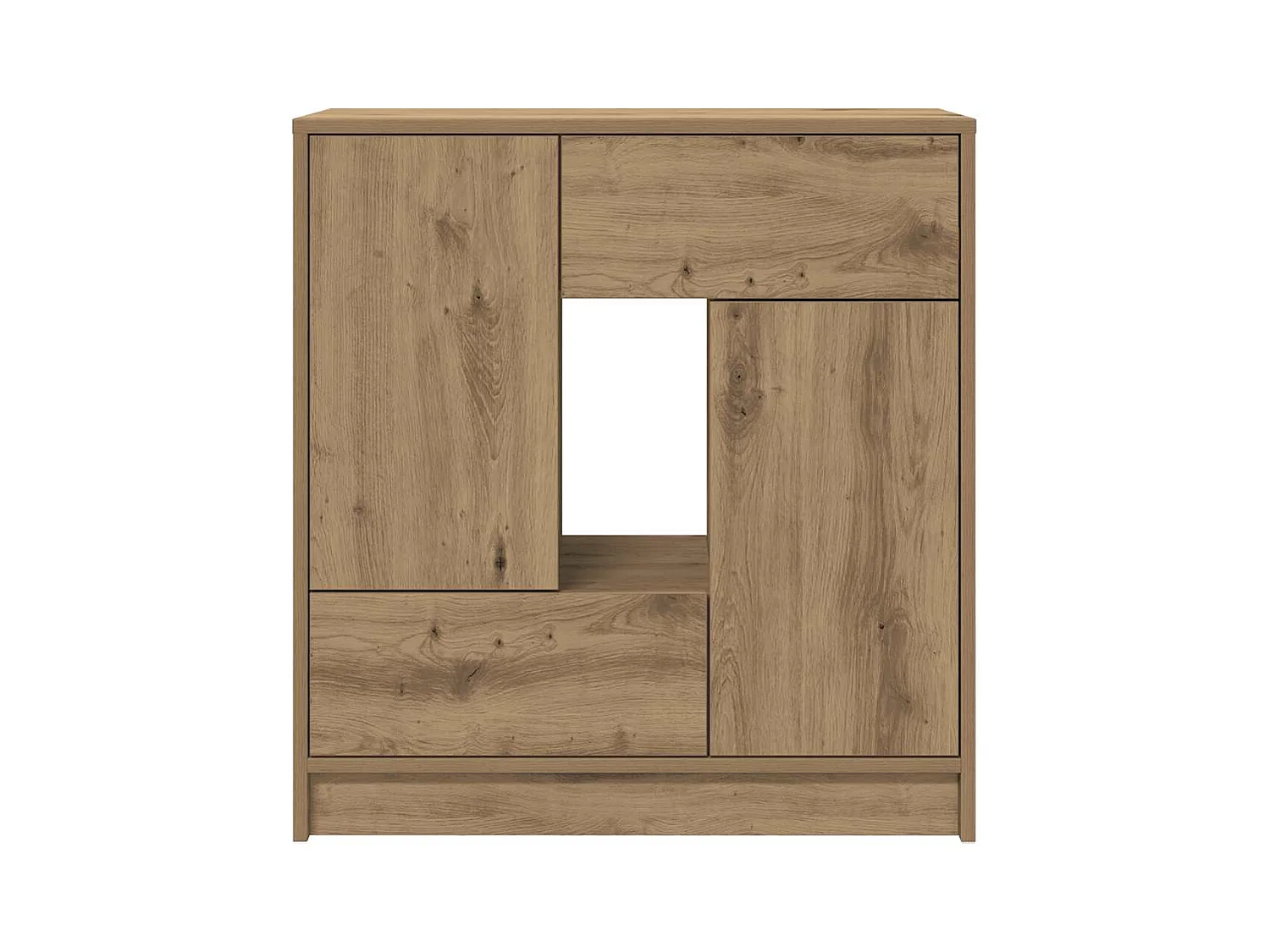 Buffet avec tiroirs et portes chêne artisanal 70,5x34x74,5 cm