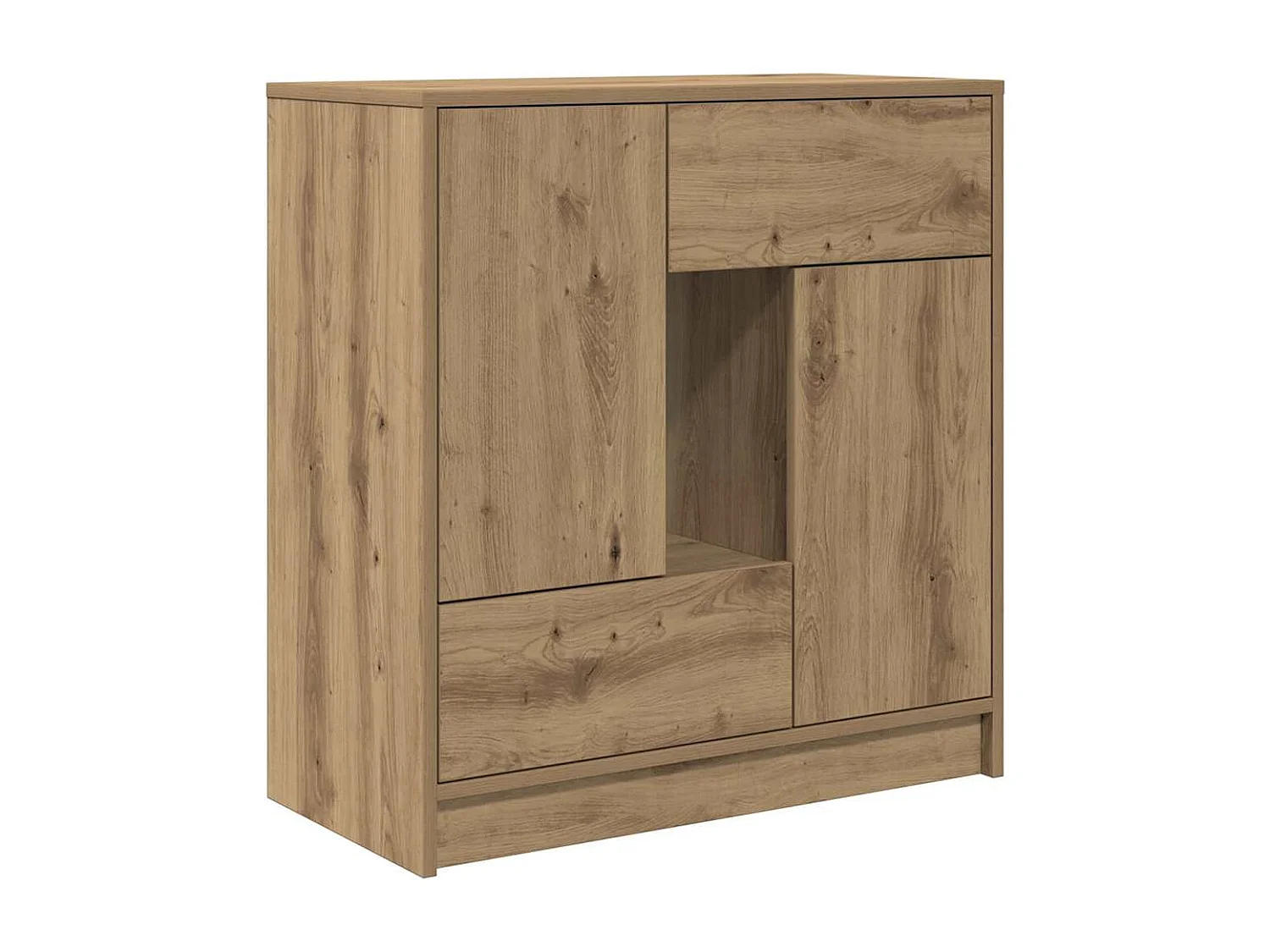 Credenza con Cassetti e Ante Rovere Artigianale 70,5x34x74,5 cm