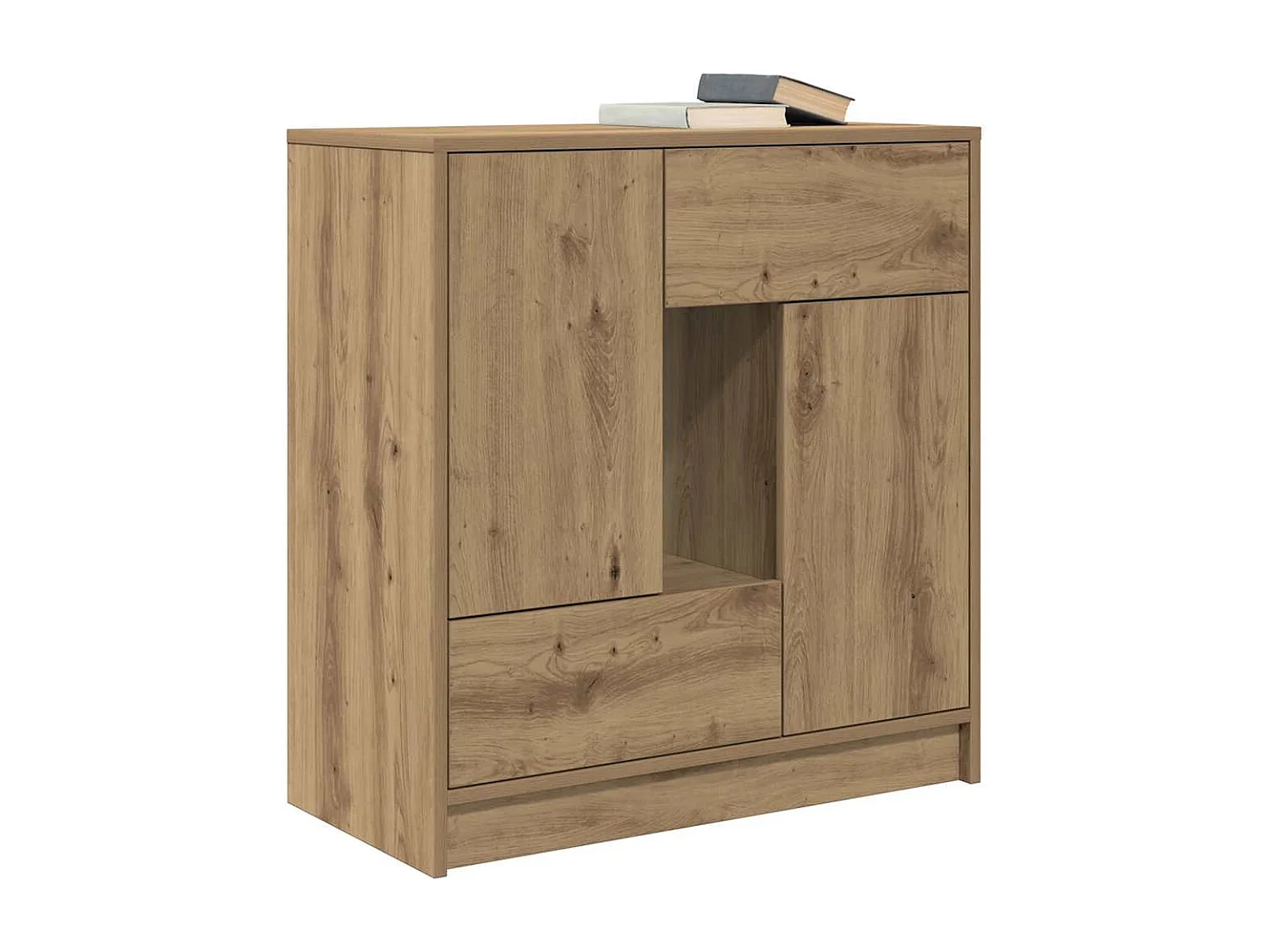 Credenza con Cassetti e Ante Rovere Artigianale 70,5x34x74,5 cm