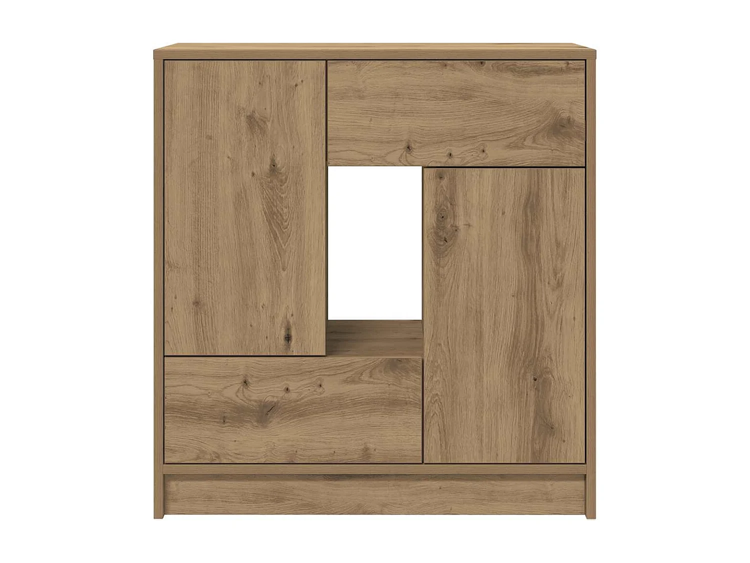 Credenza con Cassetti e Ante Rovere Artigianale 70,5x34x74,5 cm