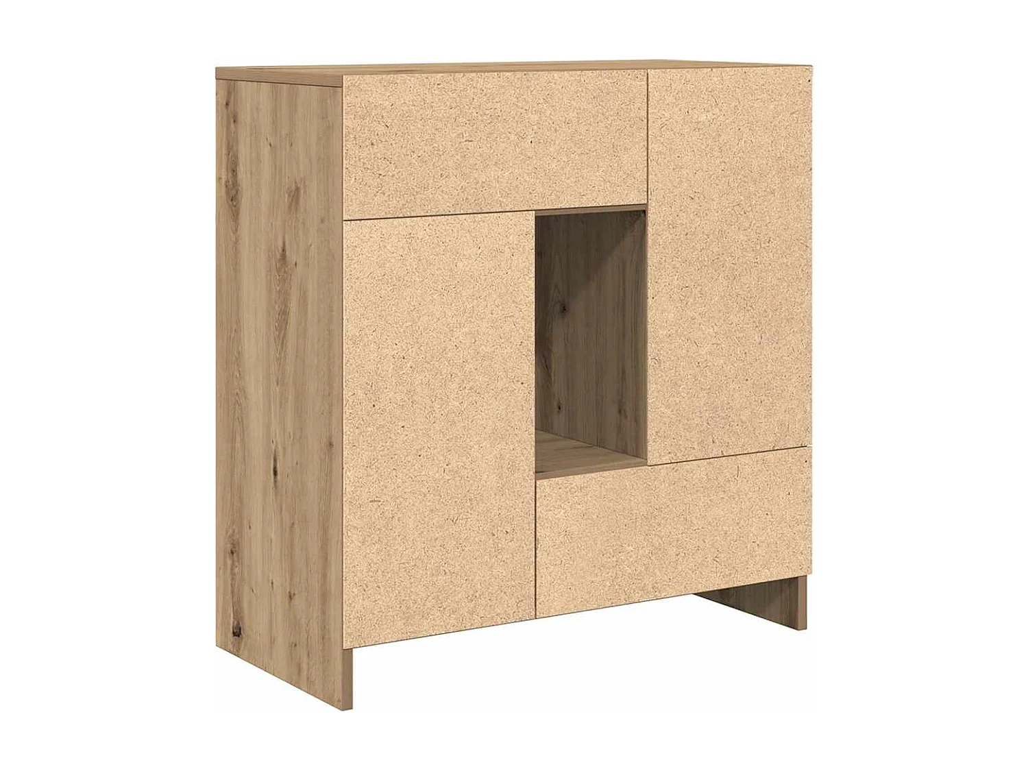 Credenza con Cassetti e Ante Rovere Artigianale 70,5x34x74,5 cm