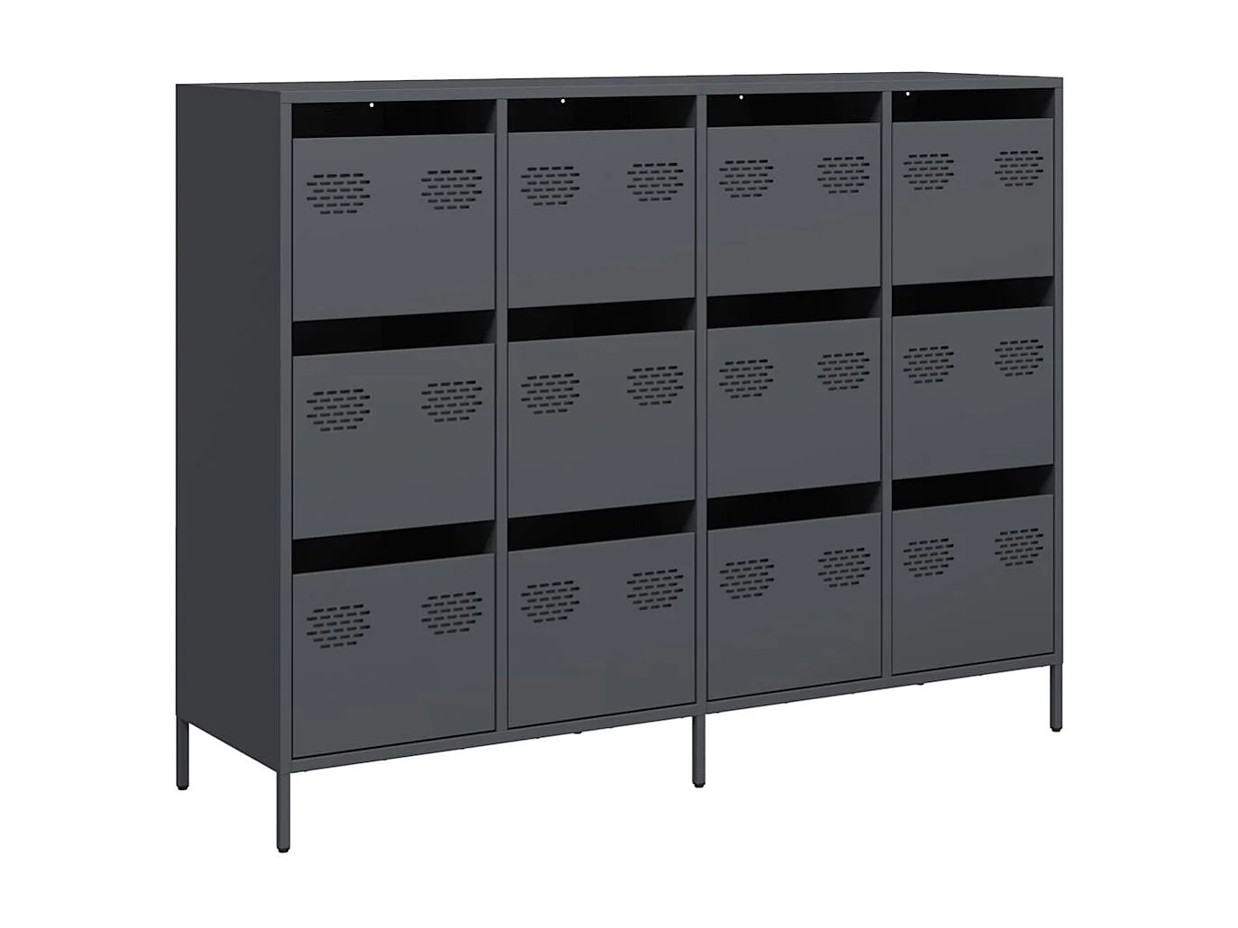 Dressoir 135x39x103,5 cm koudgewalst staal antracietkleurig