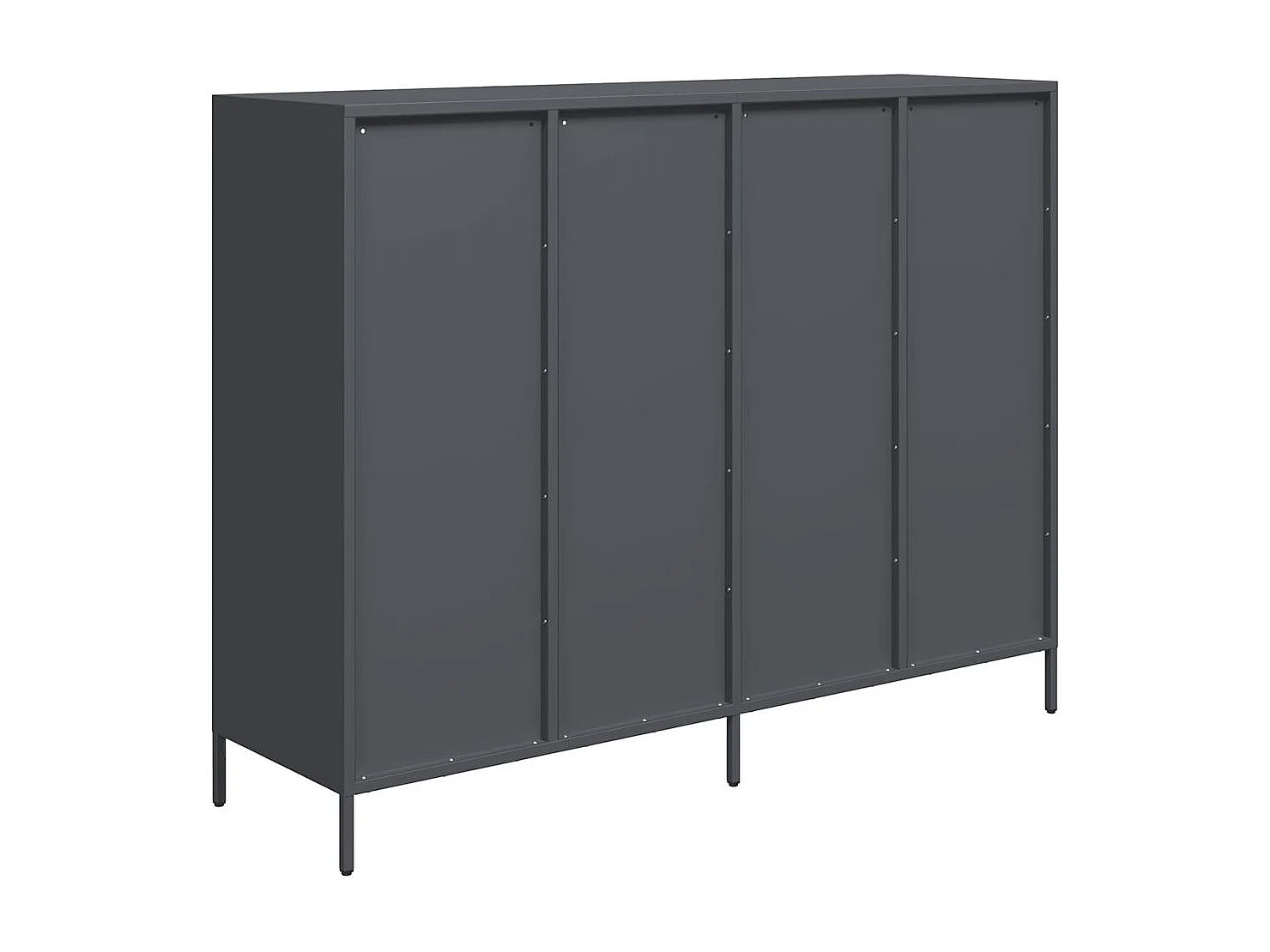 Dressoir 135x39x103,5 cm koudgewalst staal antracietkleurig