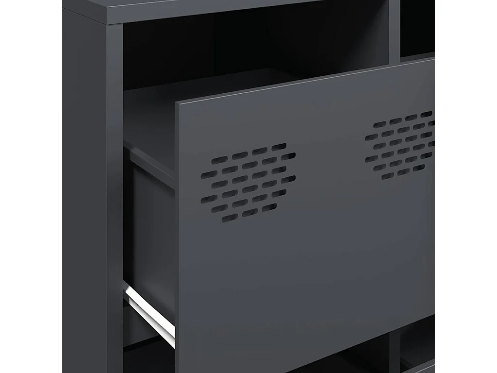 Dressoir 135x39x103,5 cm koudgewalst staal antracietkleurig