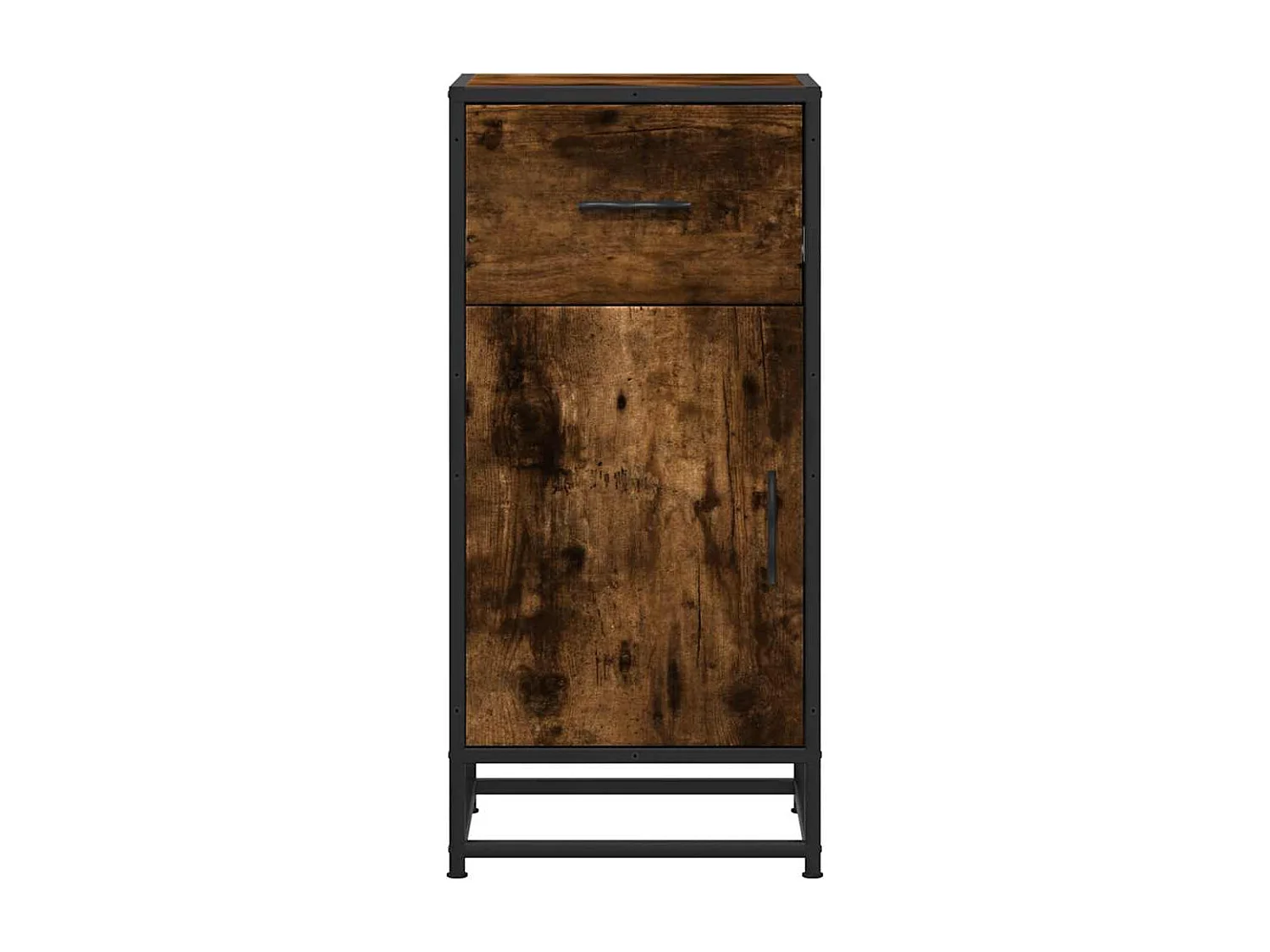 Buffet chêne fumé 35,5x35x76 cm bois d'ingénierie et métal