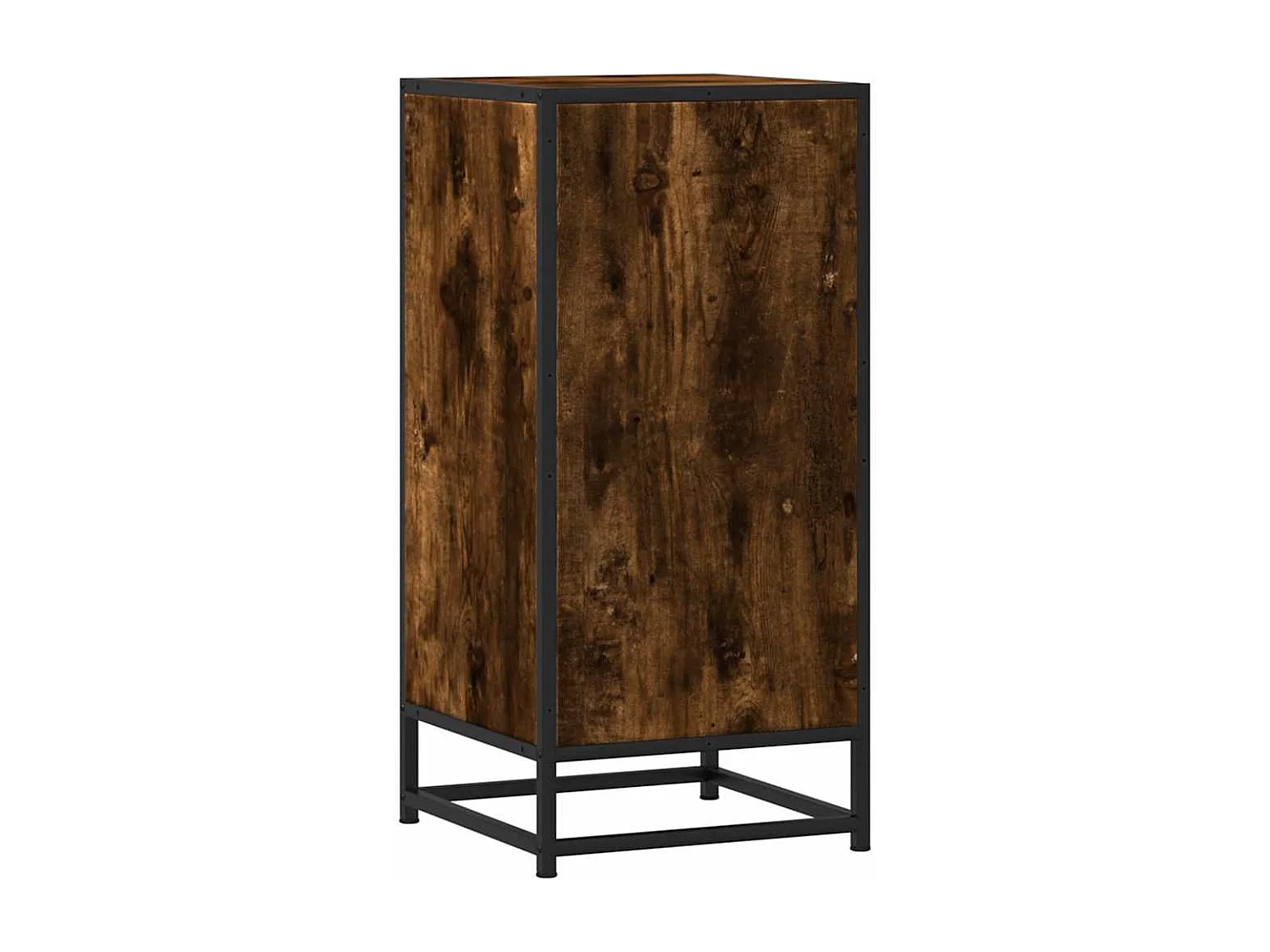 Buffet chêne fumé 35,5x35x76 cm bois d'ingénierie et métal