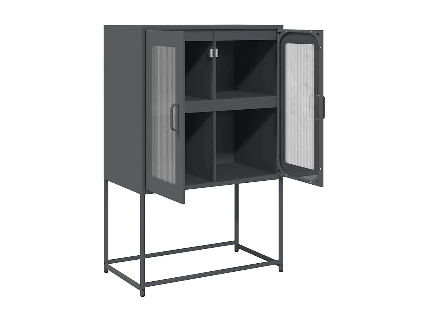 Buffet haut anthracite 68x39x107 cm acier