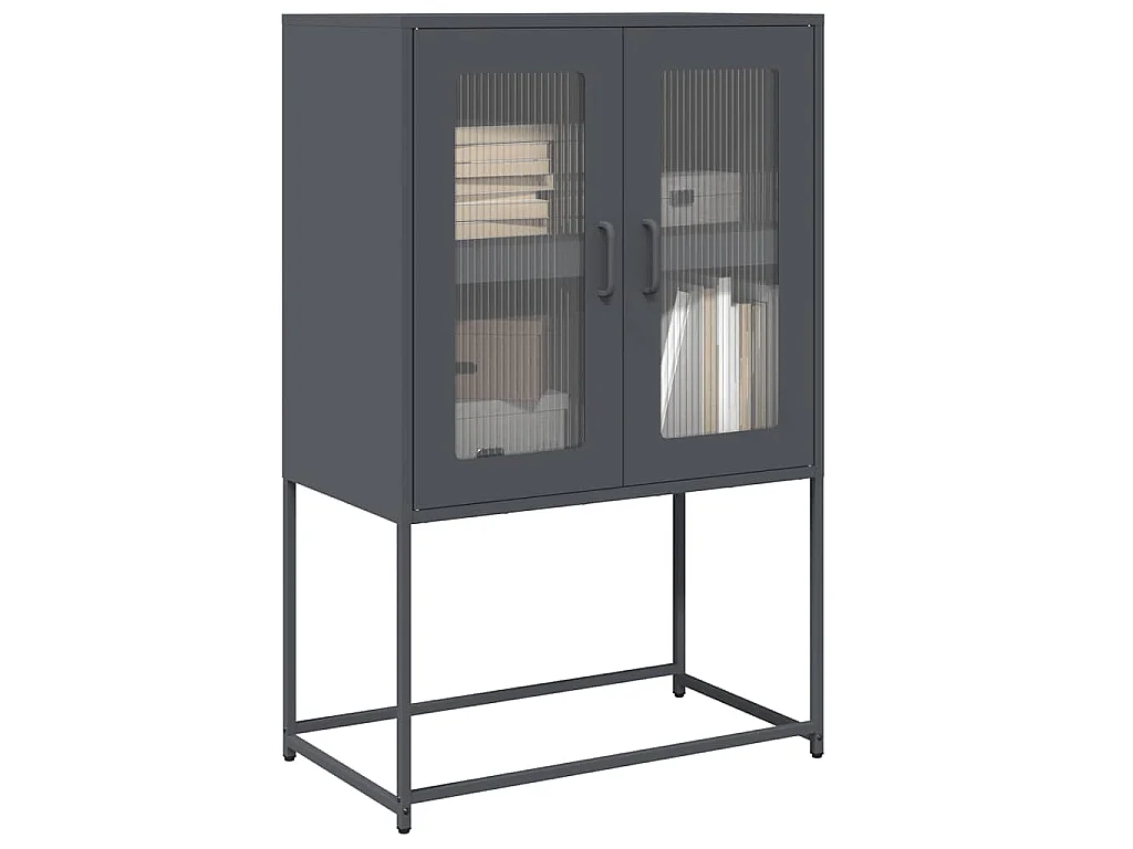 Credenza Antracite 68x39x107 cm Acciaio