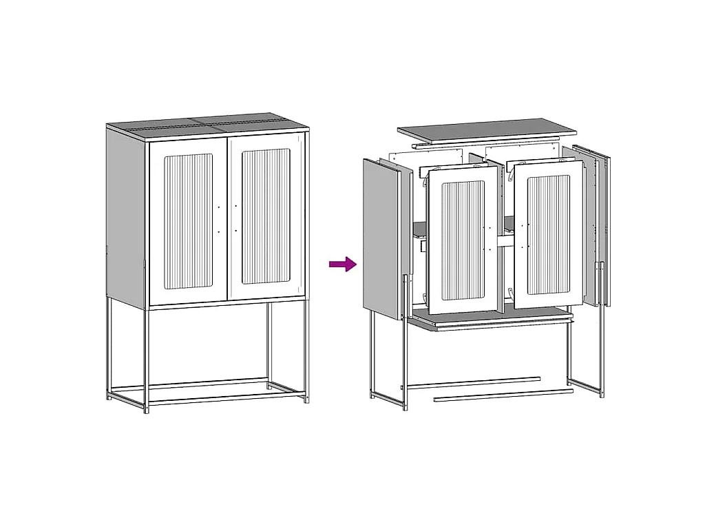 Highboard Anthrazit 68x39x107 cm Stahl