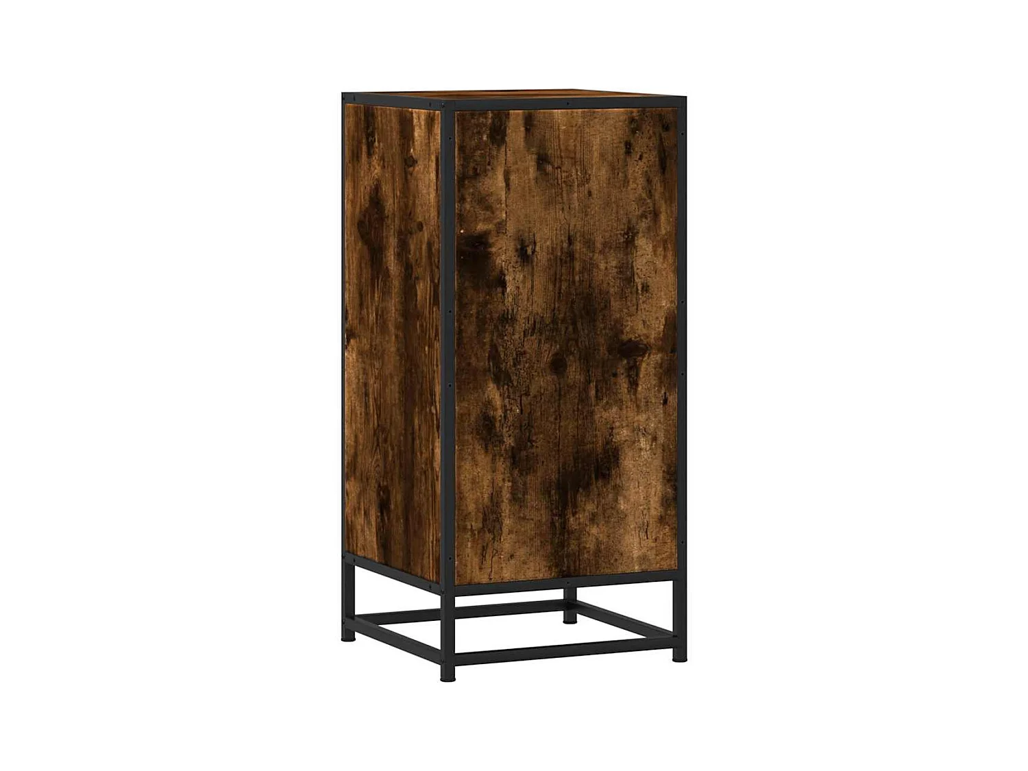 Buffet chêne fumé 35,5x35x76 cm bois d'ingénierie et métal