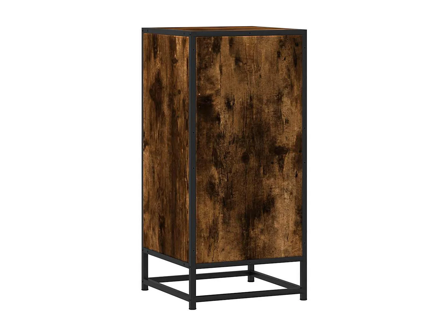 Buffet chêne fumé 35,5x35x76 cm bois d'ingénierie et métal