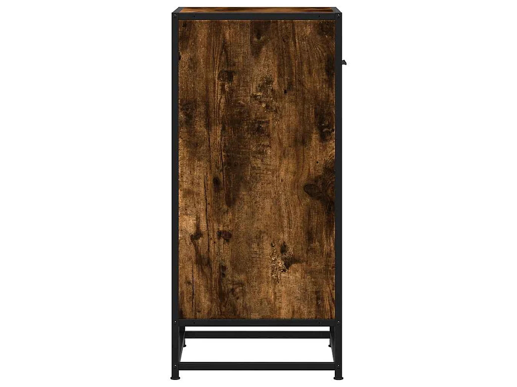 Buffet chêne fumé 35,5x35x76 cm bois d'ingénierie et métal