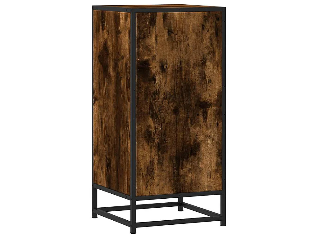Buffet chêne fumé 35,5x35x76 cm bois d'ingénierie et métal