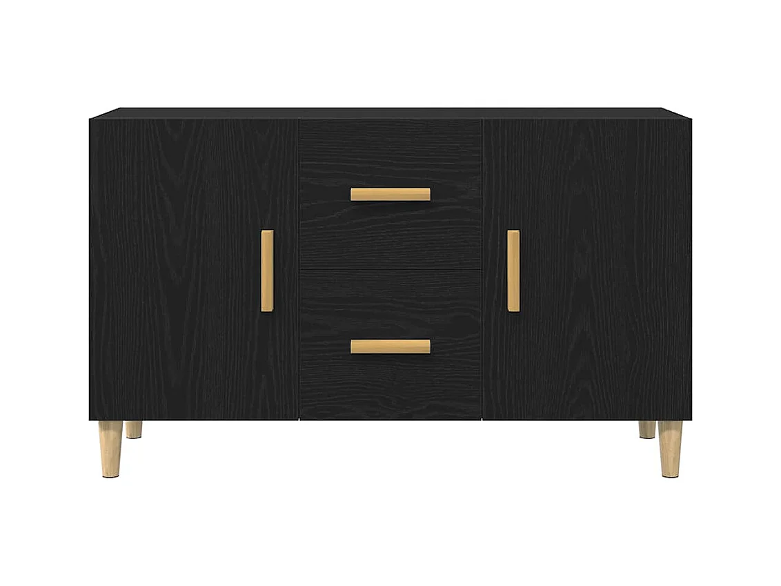 Buffet chêne noir 100x36x60 cm bois d'ingénierie
