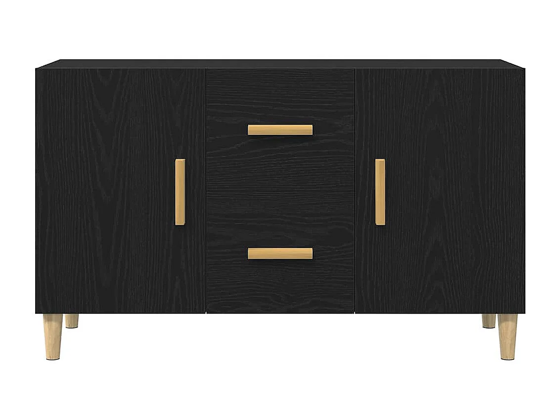 Aparador de madera de roble negro 100x36x60 cm