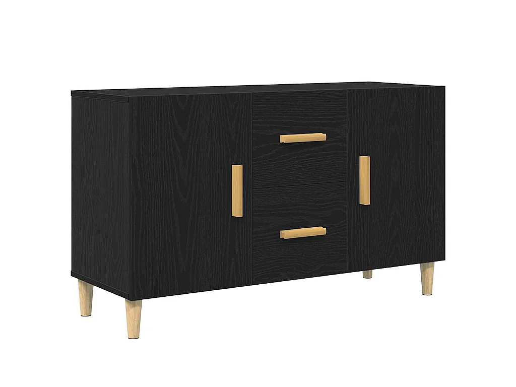 Buffet chêne noir 100x36x60 cm bois d'ingénierie