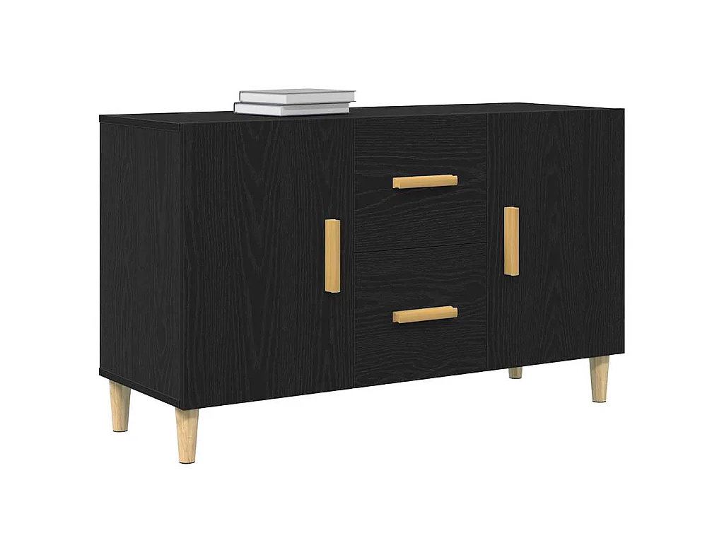 Buffet chêne noir 100x36x60 cm bois d'ingénierie