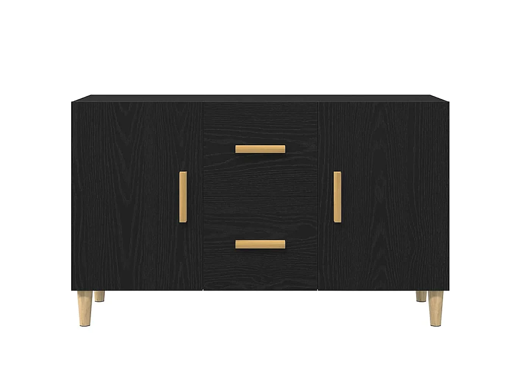 Buffet chêne noir 100x36x60 cm bois d'ingénierie