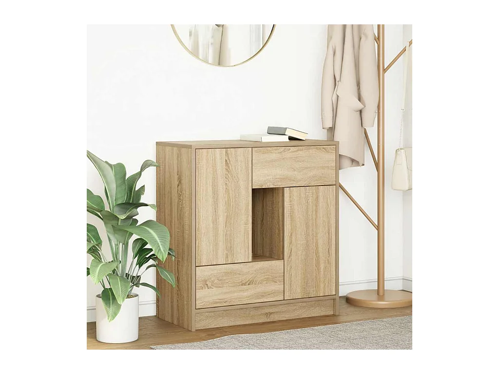 Buffet avec tiroirs et portes chêne sonoma 70,5x34x74,5 cm