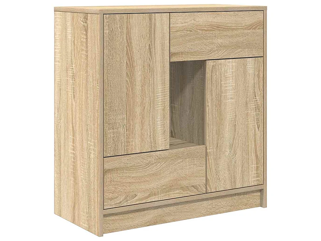 Dressoir met lades deuren 70,5x34x74,5 cm sonoma eikenkleurig