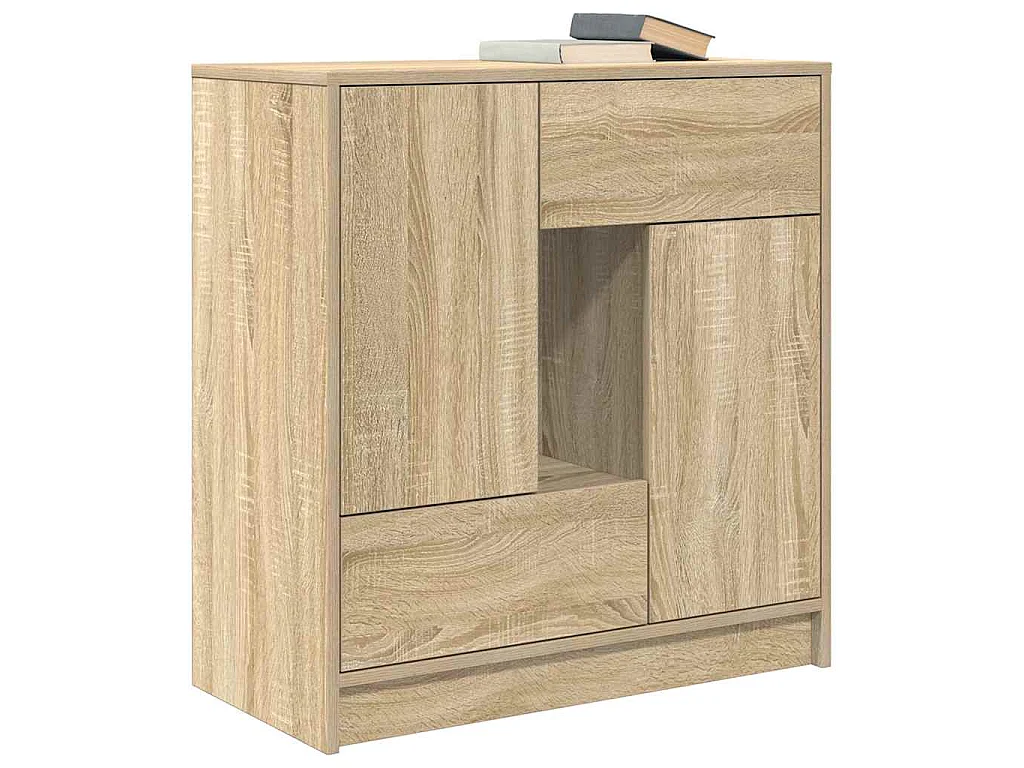 Dressoir met lades deuren 70,5x34x74,5 cm sonoma eikenkleurig