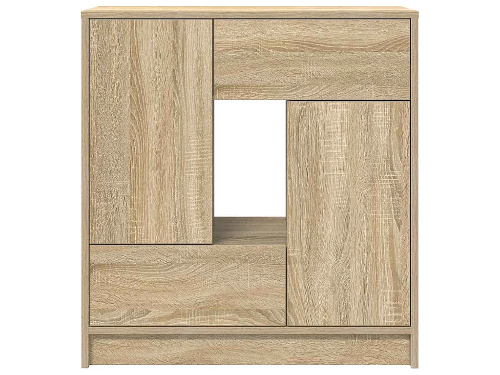 Dressoir met lades deuren 70,5x34x74,5 cm sonoma eikenkleurig