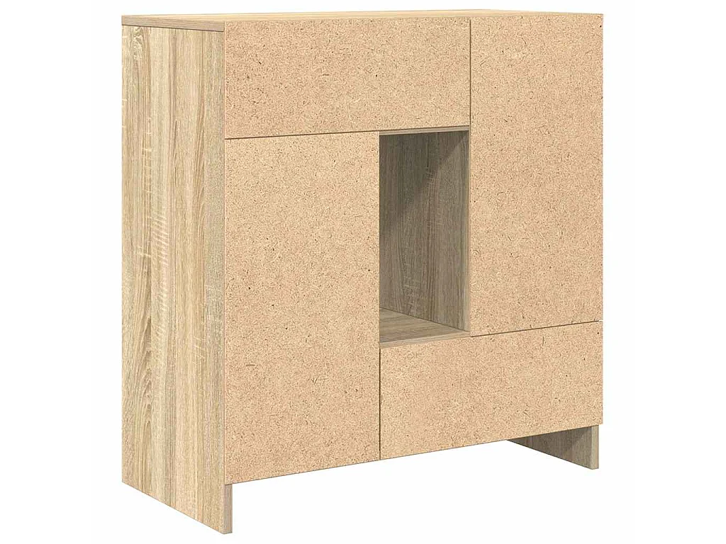 Dressoir met lades deuren 70,5x34x74,5 cm sonoma eikenkleurig