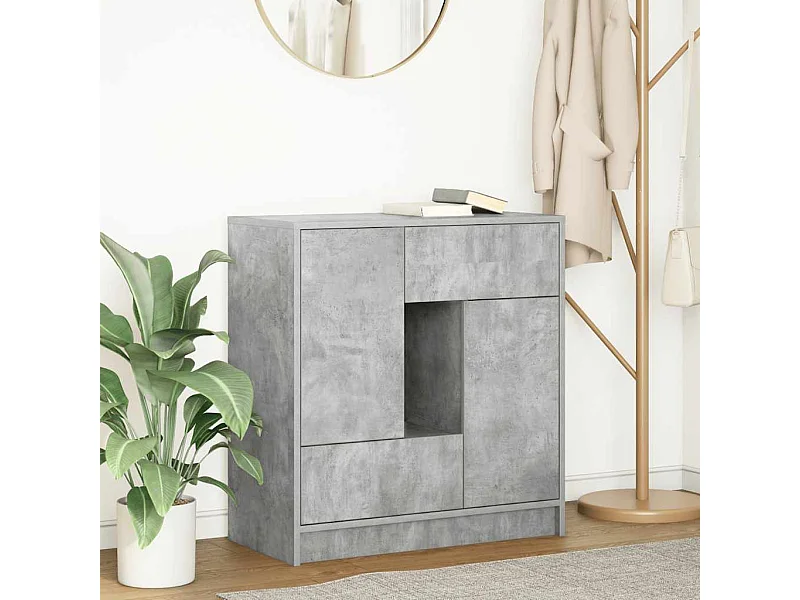 Sideboard mit Schubladen und Türen Betongrau 70,5x34x74,5 cm