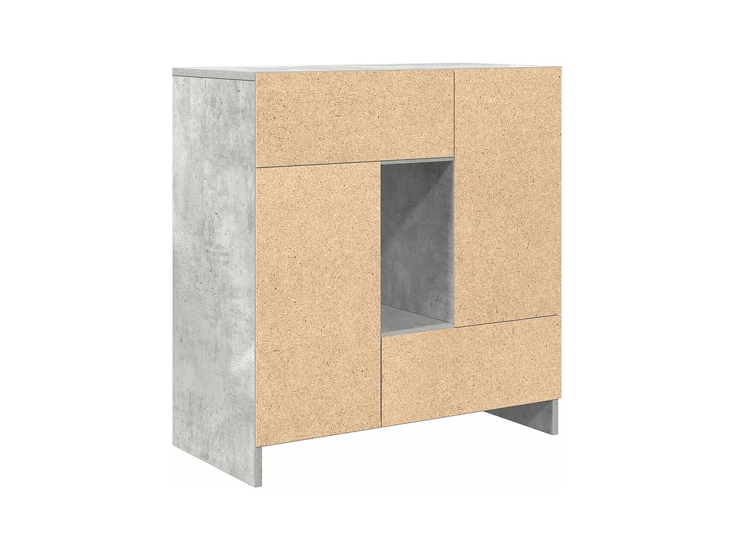 Buffet avec tiroirs et portes gris béton 70,5x34x74,5 cm