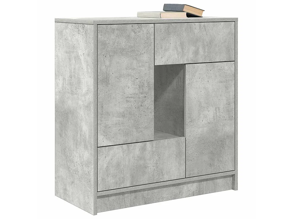 Sideboard mit Schubladen und Türen Betongrau 70,5x34x74,5 cm