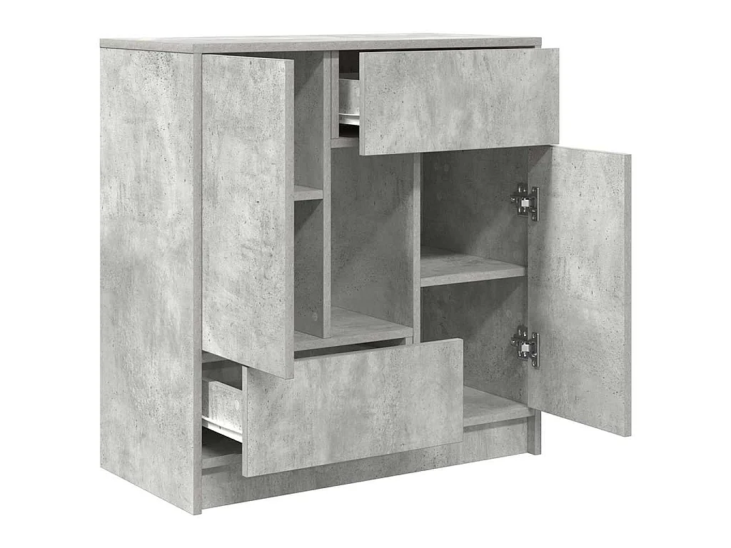 Sideboard mit Schubladen und Türen Betongrau 70,5x34x74,5 cm