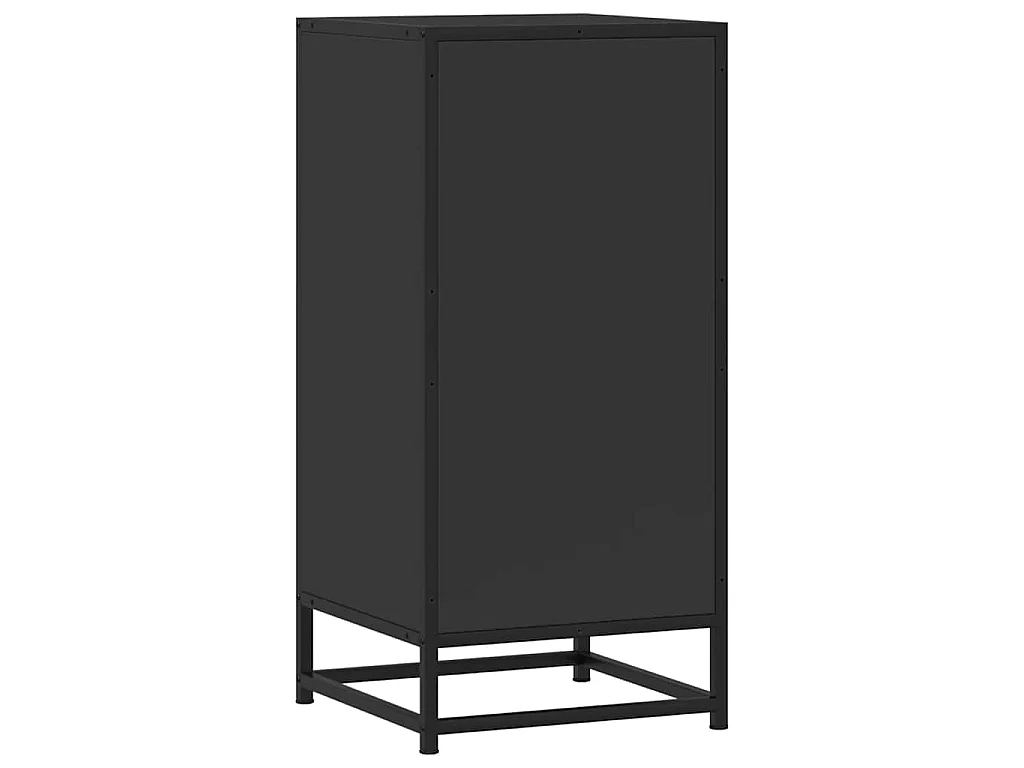 Buffet noir 35,5x35x76 cm bois d'ingénierie et métal