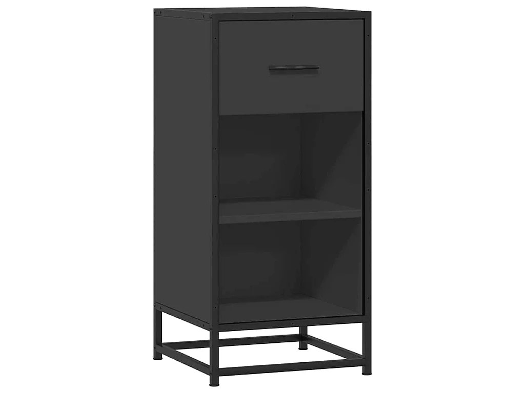 Dressoir 35,5x35x76 cm bewerkt hout en metaal zwart