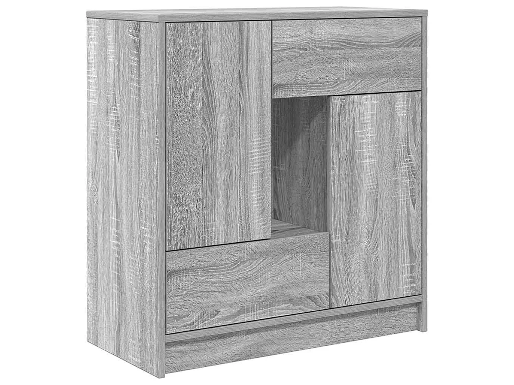 Buffet avec tiroirs et portes sonoma gris 70,5x34x74,5 cm