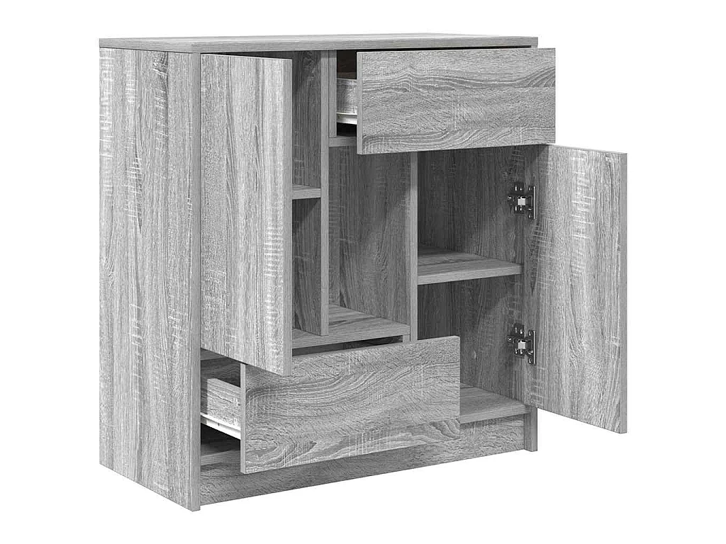 Buffet avec tiroirs et portes sonoma gris 70,5x34x74,5 cm