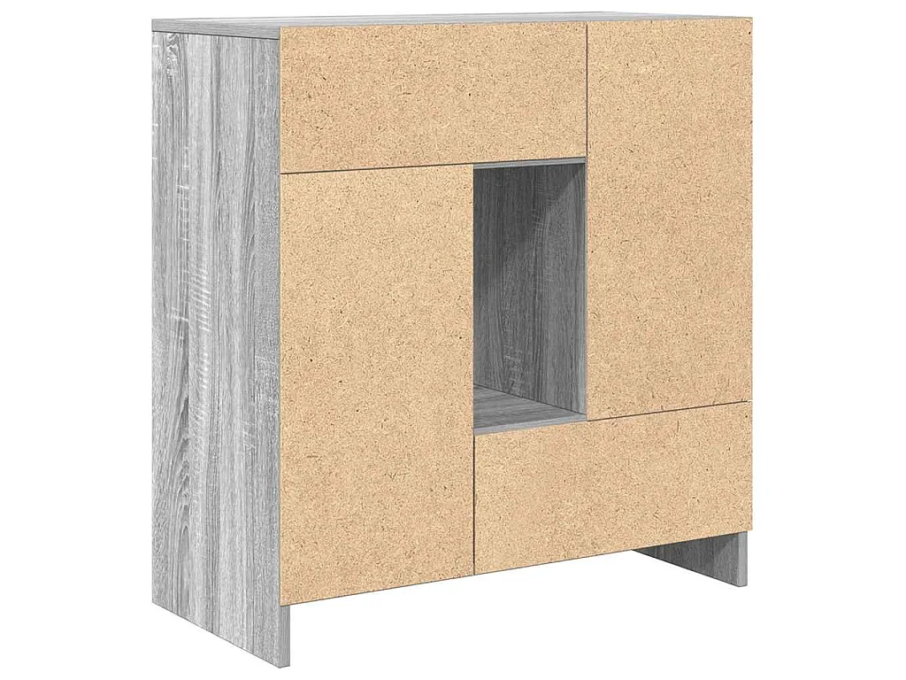 Buffet avec tiroirs et portes sonoma gris 70,5x34x74,5 cm